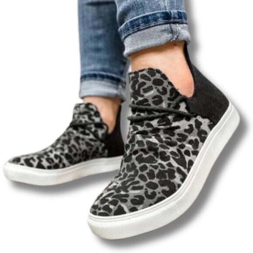 Survivor Cheetah Print Shoe VERY G Gray High Top Sneakers